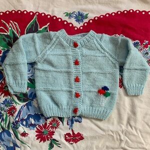 Vintage hand knit baby cardigan
